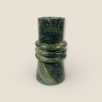 Ringed Marble Vase - Green