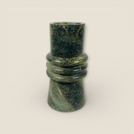 Ringed Marble Vase - Green