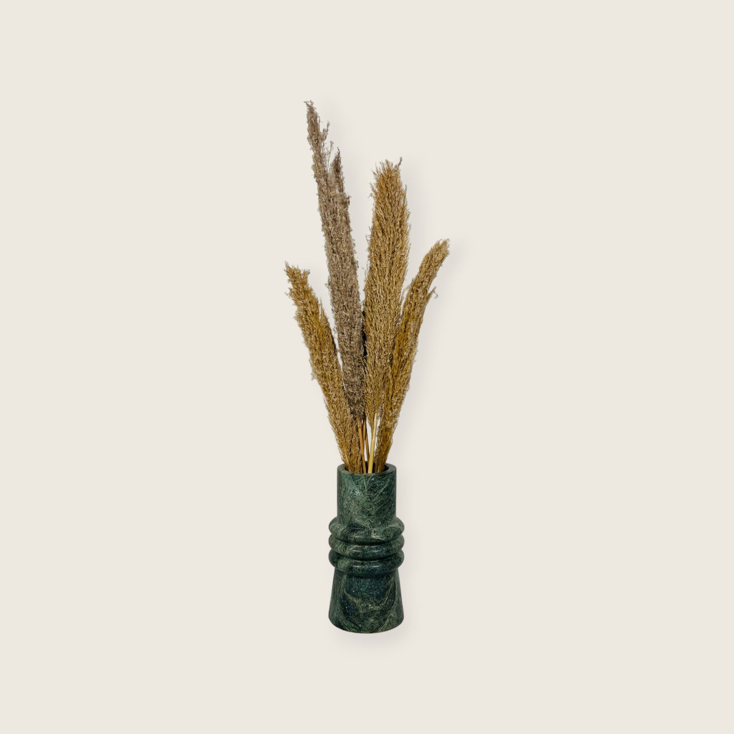 Green Ringed Neck Vase