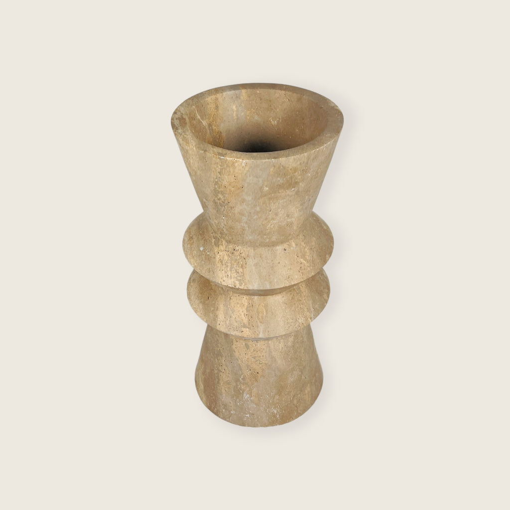 Travertine Ringed Vase