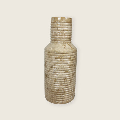 Grooved Marble Vase - Beige