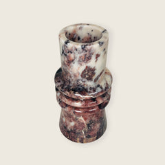 Ringed Marble Vase - Red & White