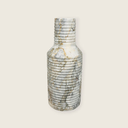 Grooved Marble Vase - Green Commando
