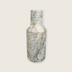 Grooved Marble Vase - Green Commando