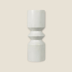 Bulged Disc Candle Stand - White
