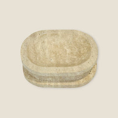 Double Sided Soap Dish - Travertine