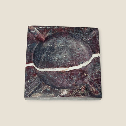 Square Marble Ash Tray - Burgundy