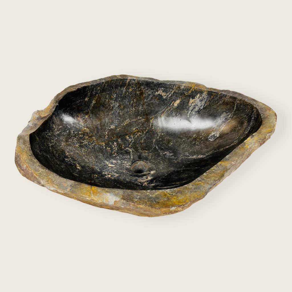 Amber Glazed River Stone Sink