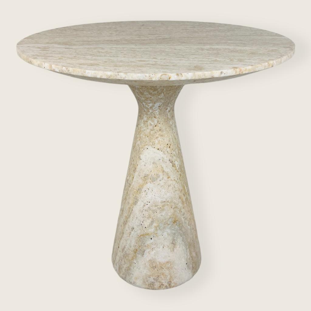 Light Travertine Side Table