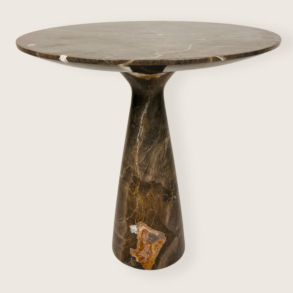 Amber Marked Travertine Side Table