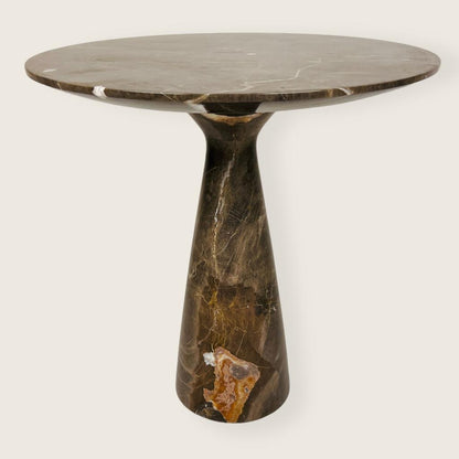 Amber Marked Travertine Side Table