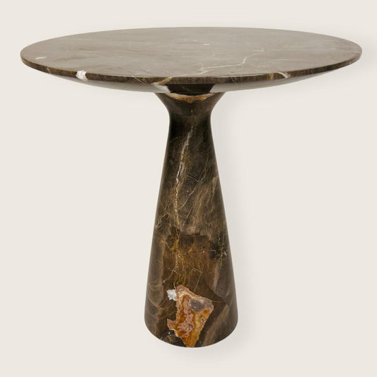 Amber Marked Travertine Side Table