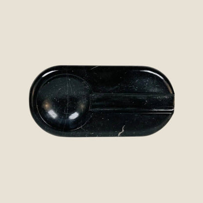 Oval Marble Ash Tray - Black