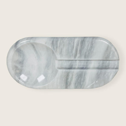 Oval Marble Ash Tray - Gray