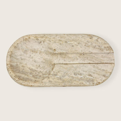 Oval Marble Ash Tray - Travertine