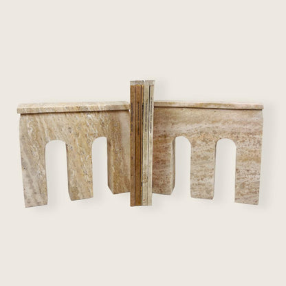 Bridge Bookends Pair - Travertine
