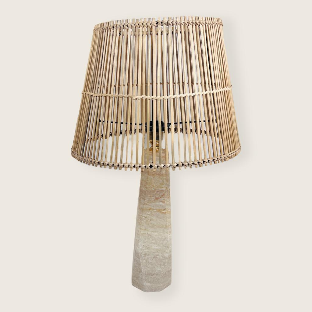 Irregular Bottle Travertine Grazed Table Lamp