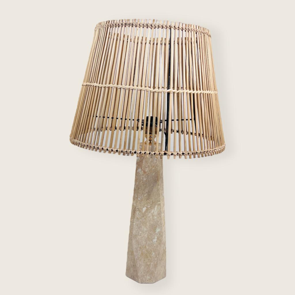 Irregular Bottle Travertine Grazed Table Lamp