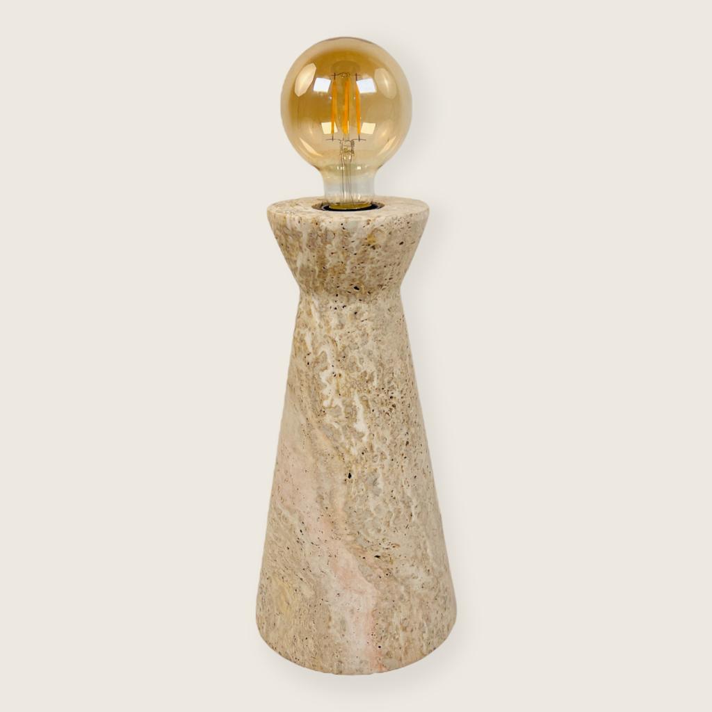 Upside Down Funnel Travertine Grazed Table Lamp