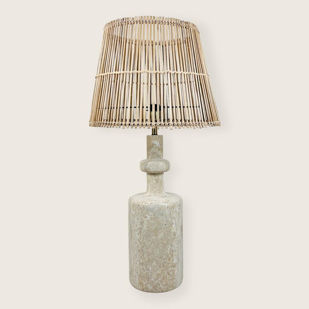 Bottle Bottom Travertine Table Lamp