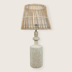 Bottle Bottom Travertine Table Lamp