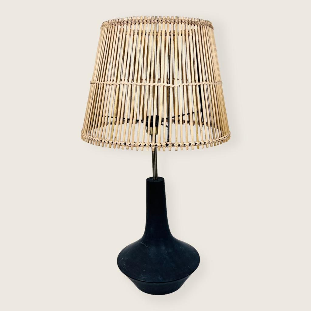 Bulged Saucer Black Table Lamp