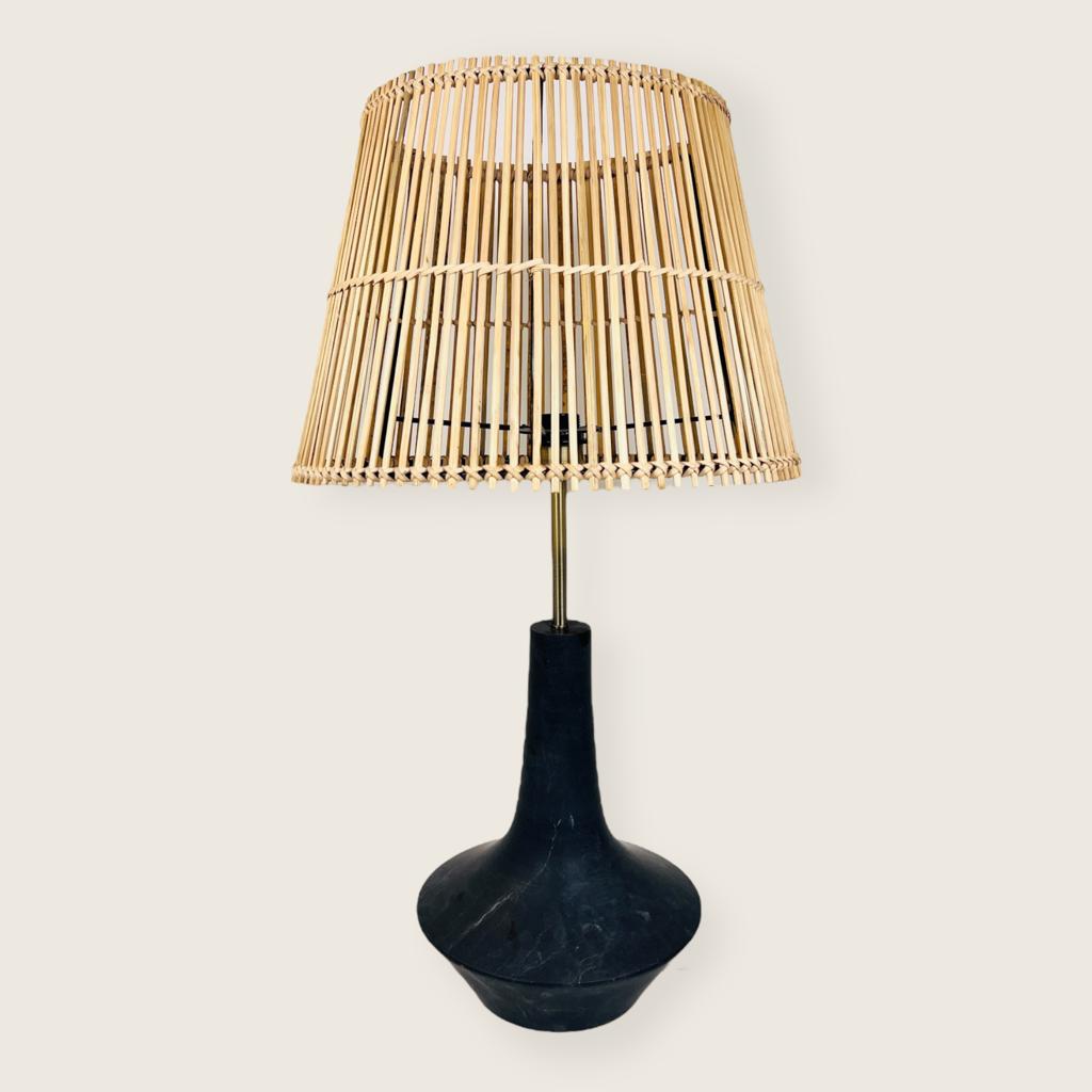 Bulged Saucer Black Table Lamp