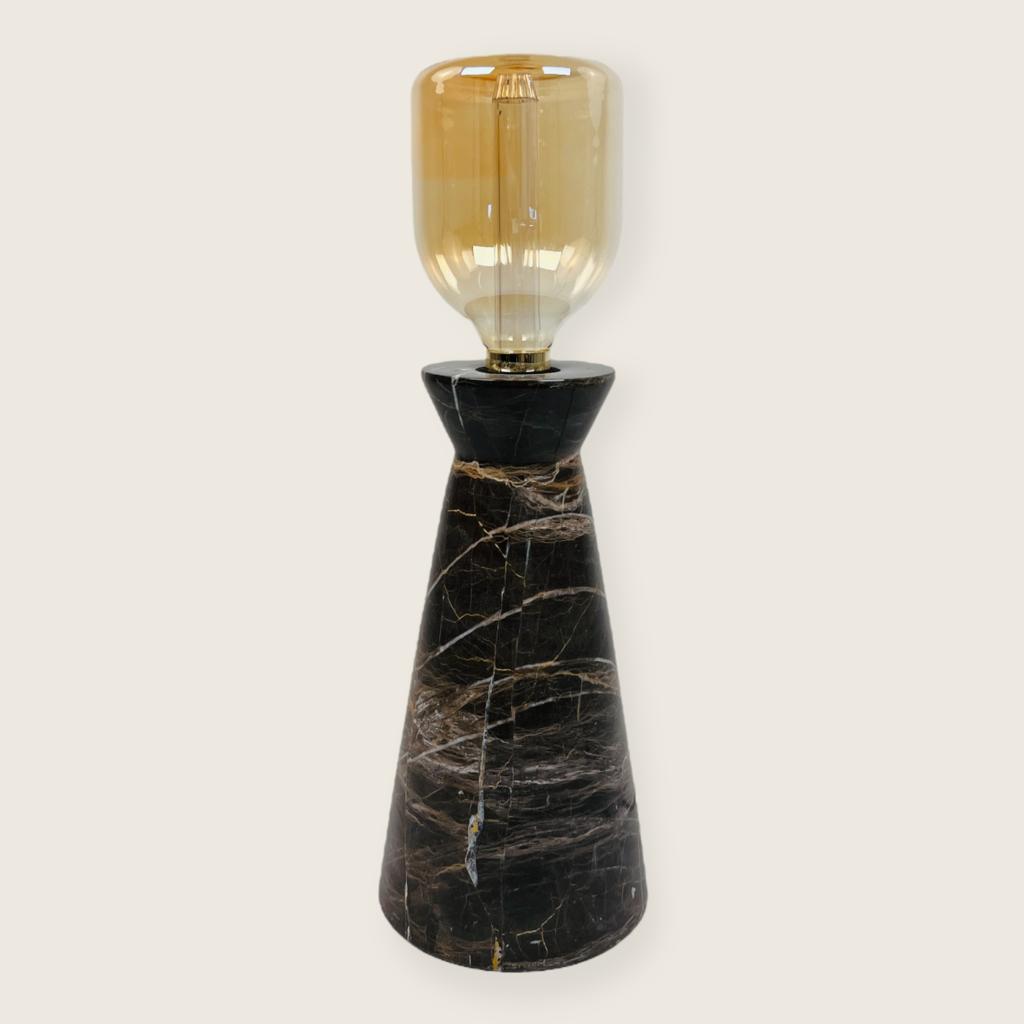 Upside Down Funnel Amber Lined Table Lamp