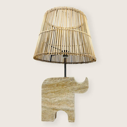 Rhinocerus Lamp - Travertine