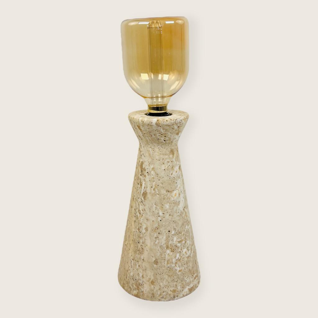 Upside Down Funnel Travertine Table Lamp