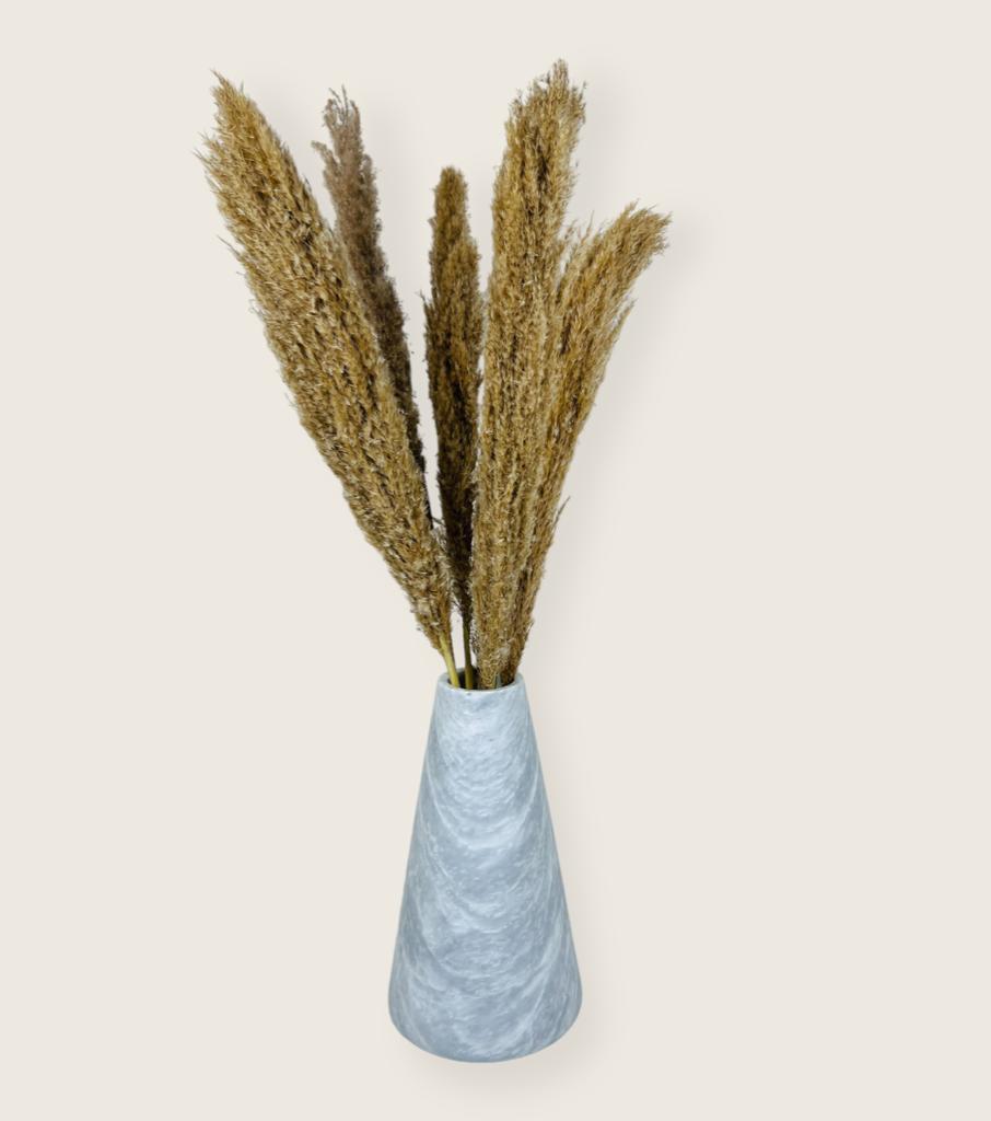 Funnel Grey Grazed Vase