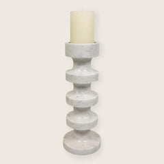 Accordian Candle Stand - Gray & White