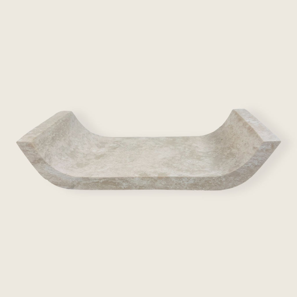 Travertine Grazed Curved Tray