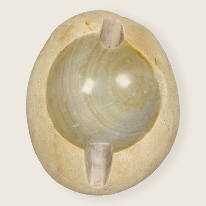 Eggshell Swirled Ash Tray - River Stone