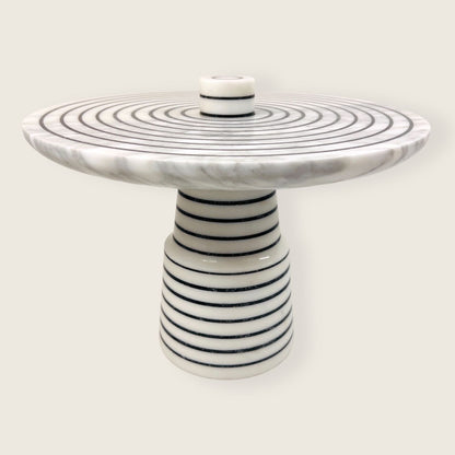 Marble Dessert Stand - Pinstriped