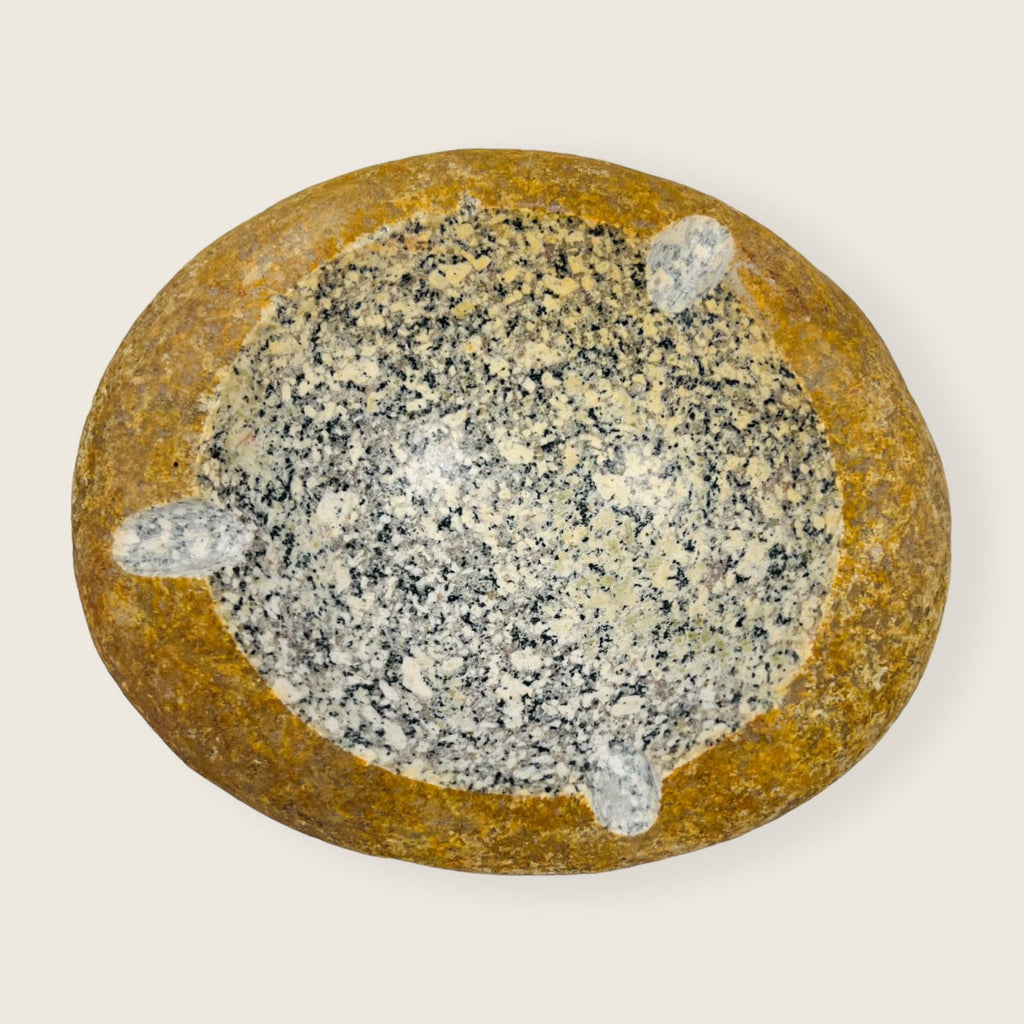 River Stone Mustard Spotted Ash Tray