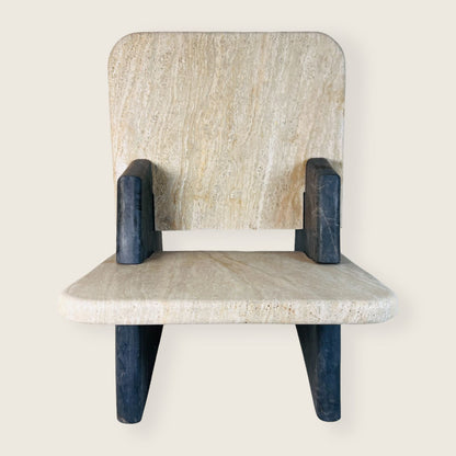 Throne Chair - Black & Beige