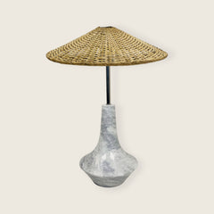 Bulged Saucer Grey Streaked Table Lamp