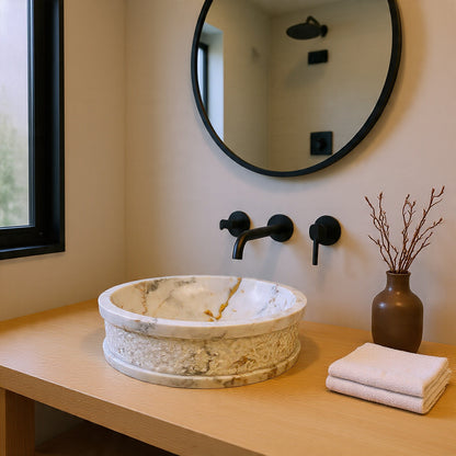 Tranquil Marble Sink - Cheetah Gold