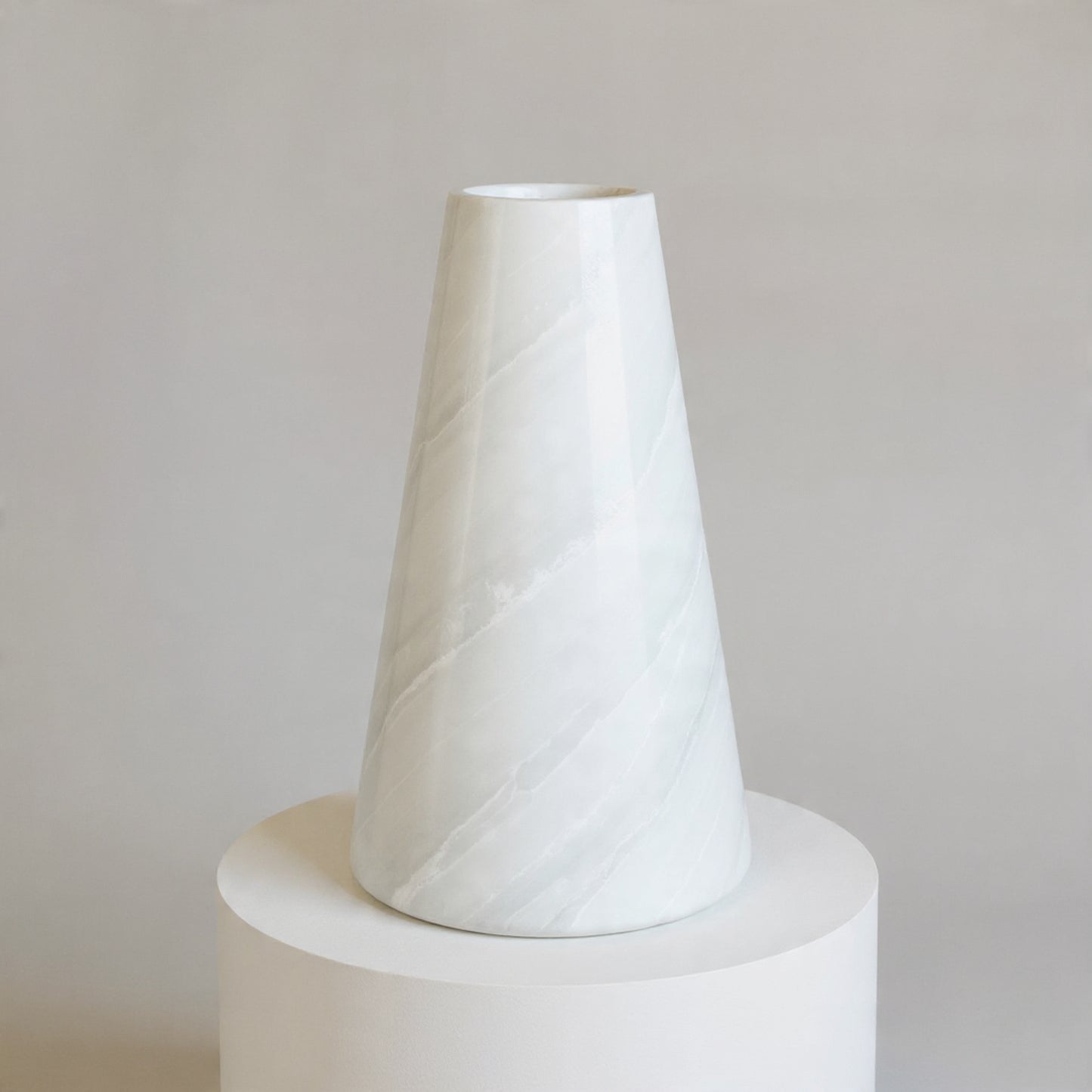 Funnel Vase - White