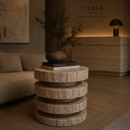 Layered Coffee Table - Travertine