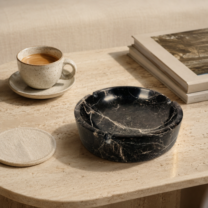 Lume Marble Ashtray - Black