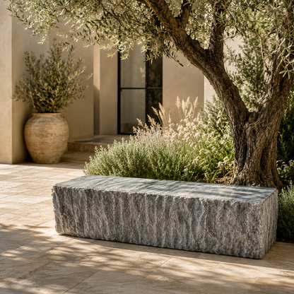 Organic Stone Bench - Gray