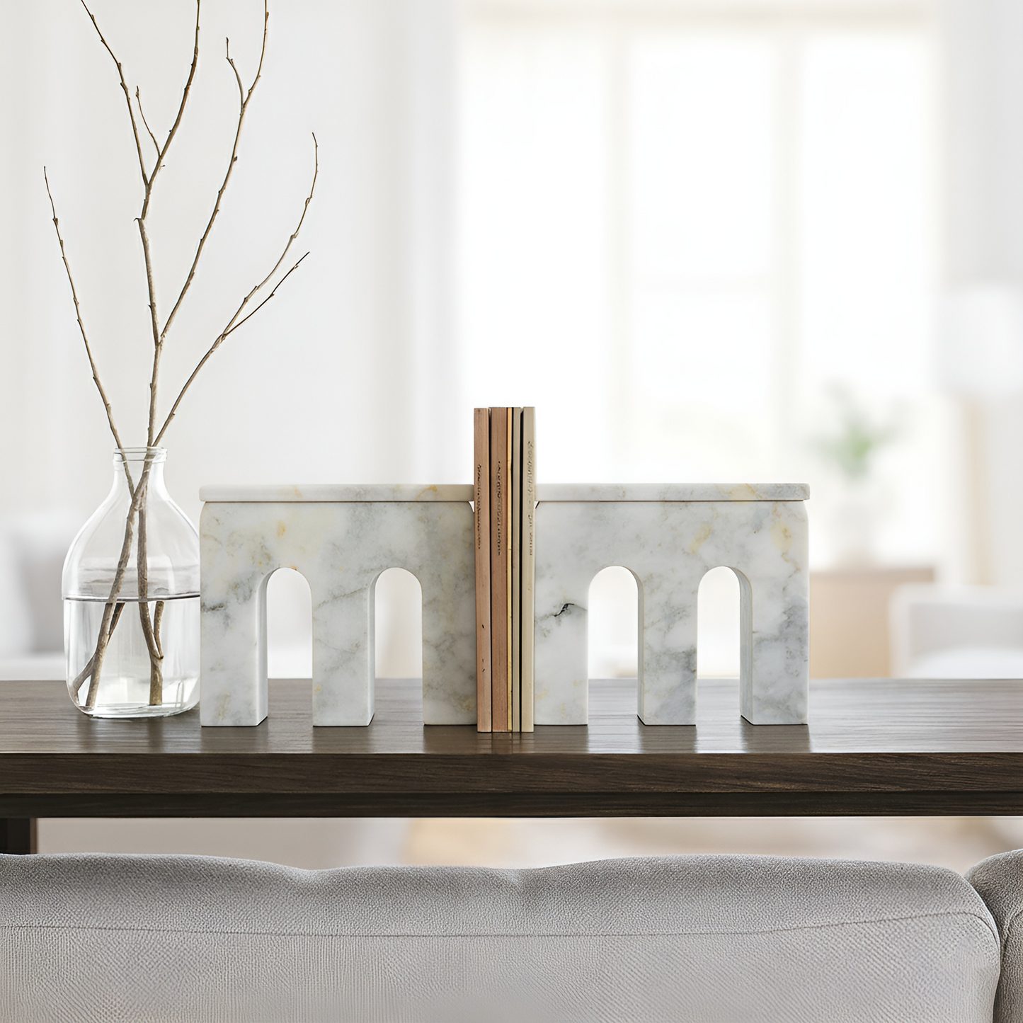 Bridge Bookends Pair - Cheetah White