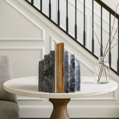 Shell Bookends Pair - Black & Blue