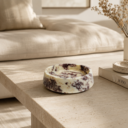 Elysia Marble Bowl - Red & White