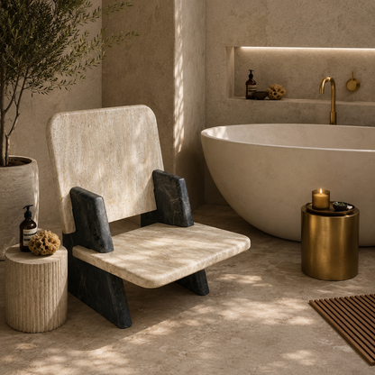 Throne Chair - Black & Beige