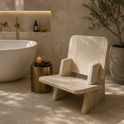 Throne Chair - Travertine