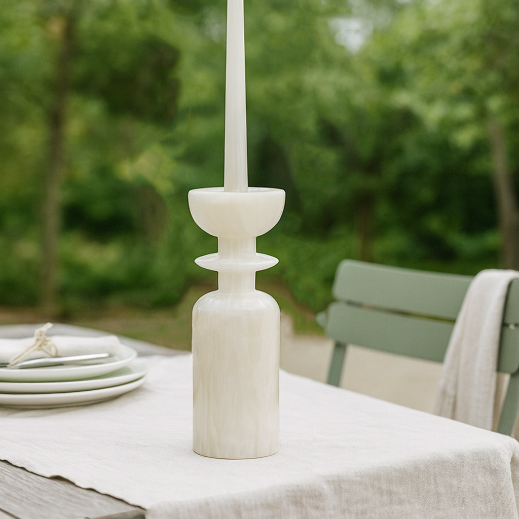 Collared Candle Stand - Onyx