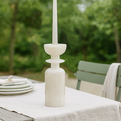 Collared Candle Stand - Onyx